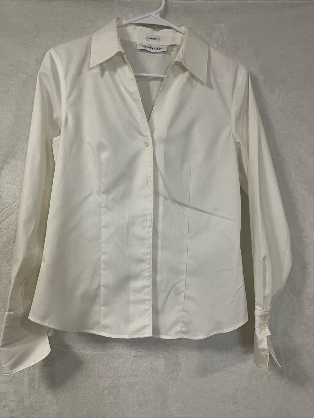 Calvin Klein Women's Off-White Button-Down Shirt